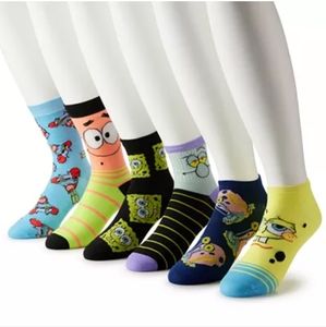 Sponge Bob Square Pants Socks Men's 6-pack Variety,  Size 10-13